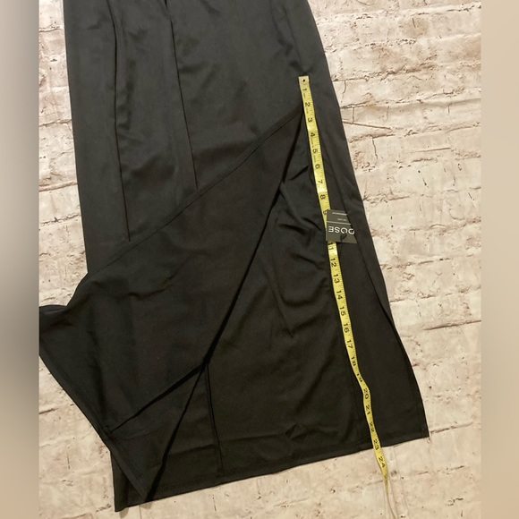 NWT DOSE black maxi formal dress with long flare chiffon sleeve(cape) size M. - Picture 10 of 12